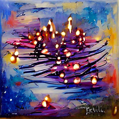 Colorful Abstract Acrylic Painting with Dynamic Brushstrokes