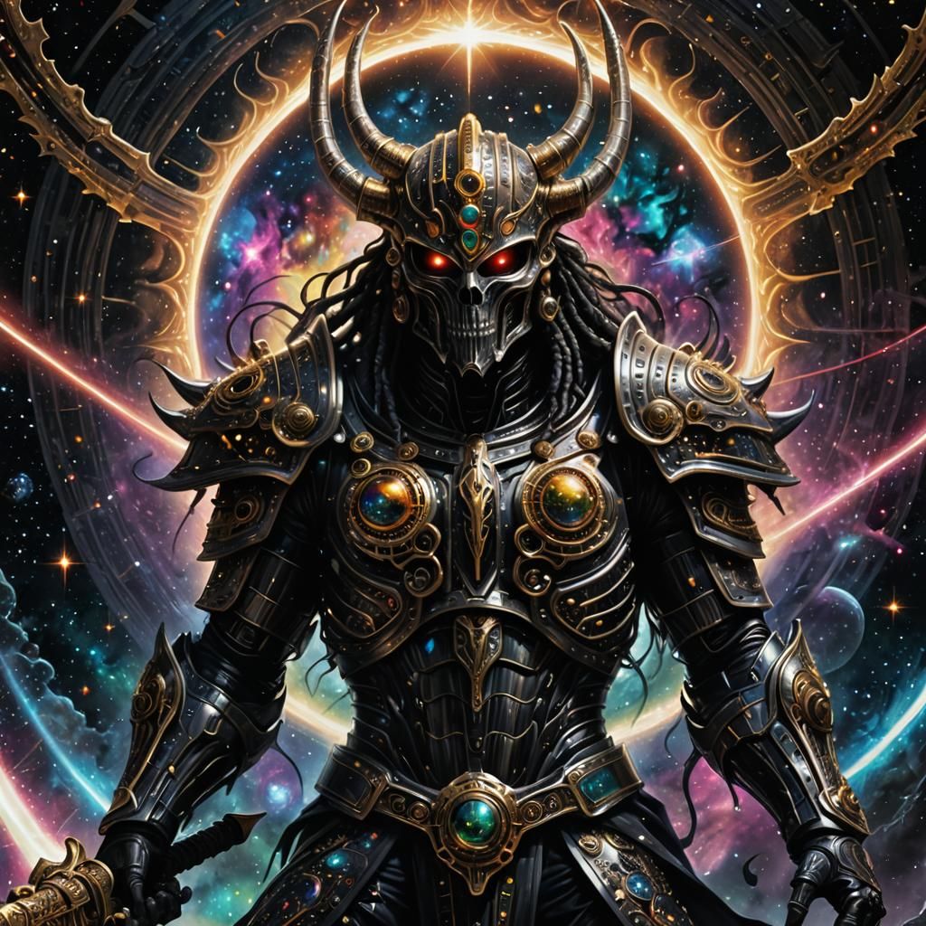 Cosmic God Merged with Mythical Creature in Fantasy Art