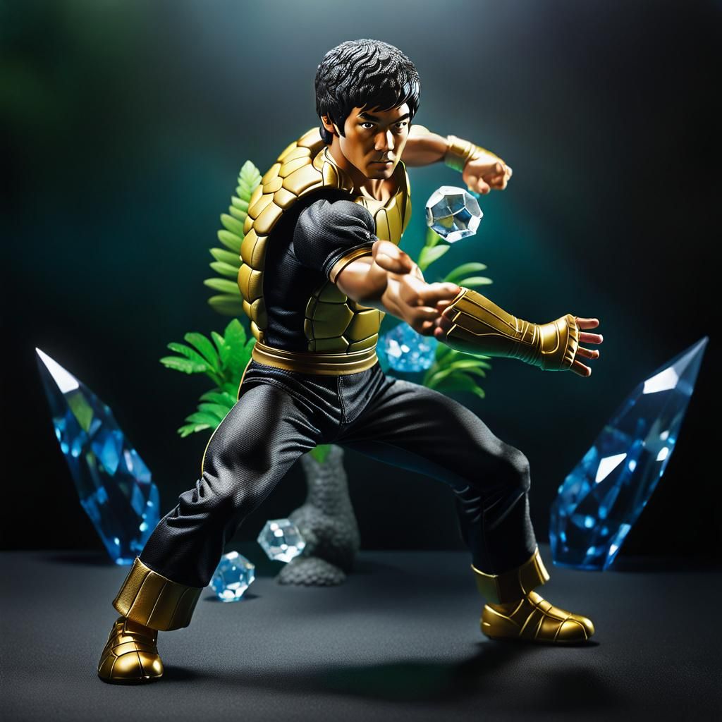 Bioluminescent Crystal Turtle Sculpture in Fantasy Style