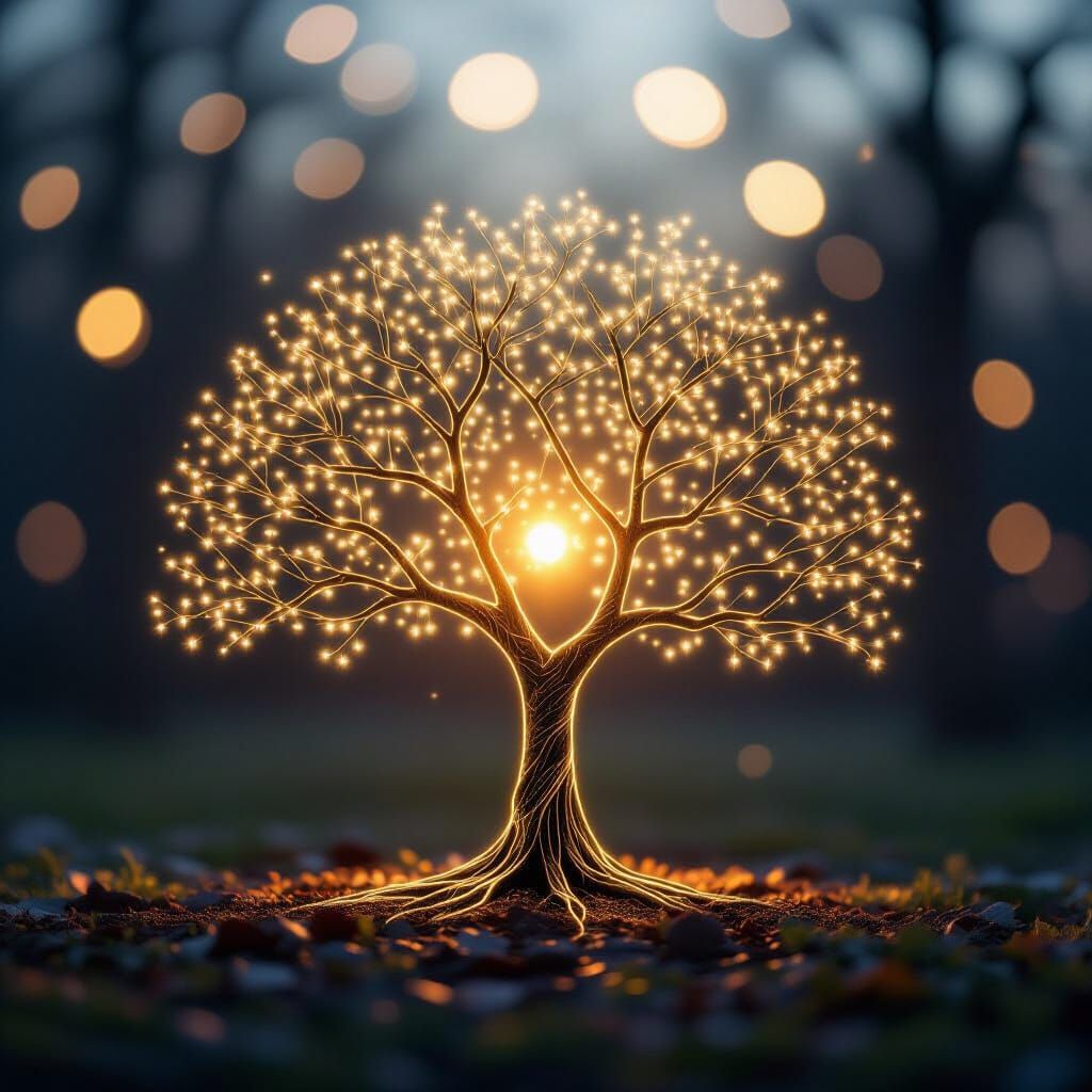 Glowing Life Tree in HDR Photography