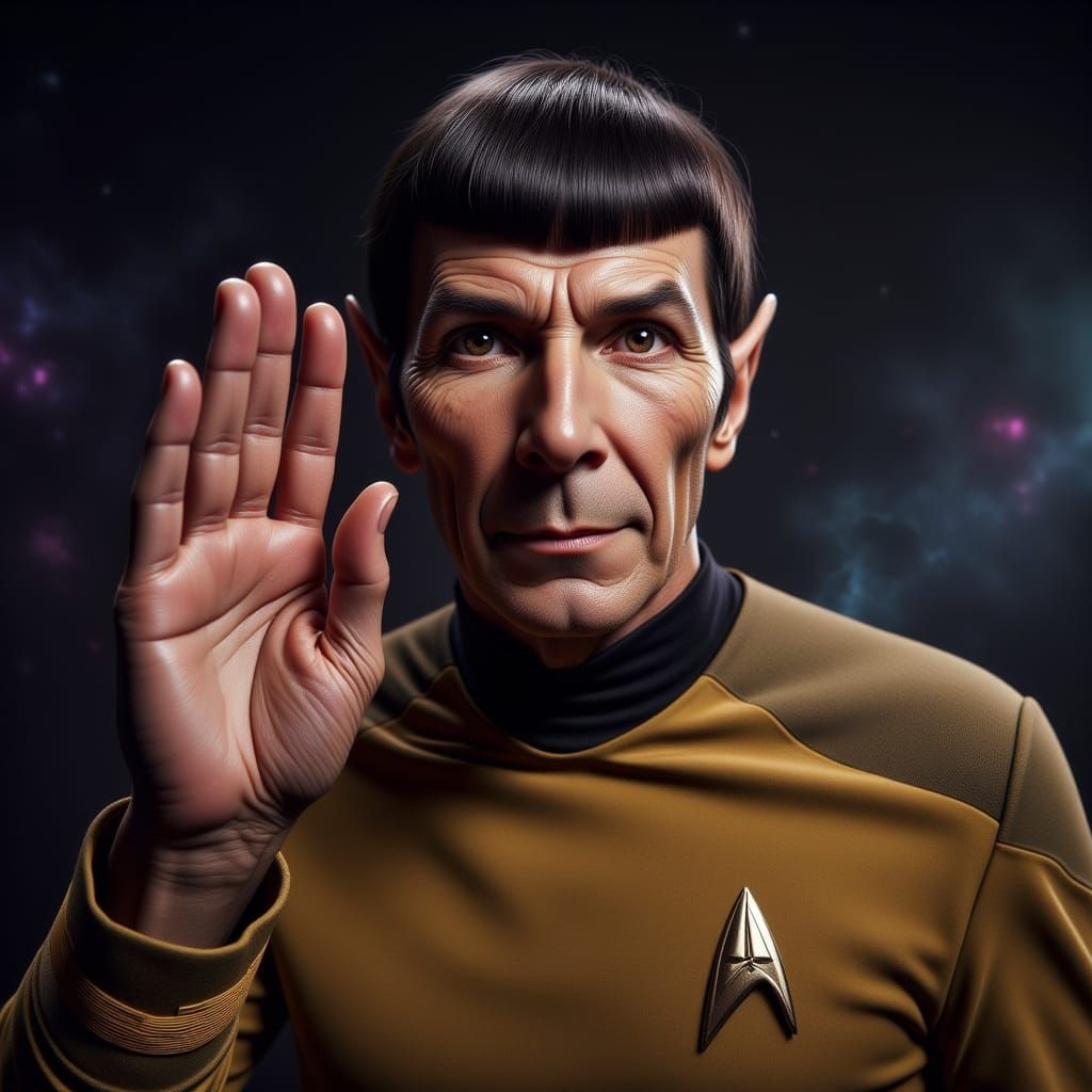 Mr. Spock Portrait in Hyperrealism Style