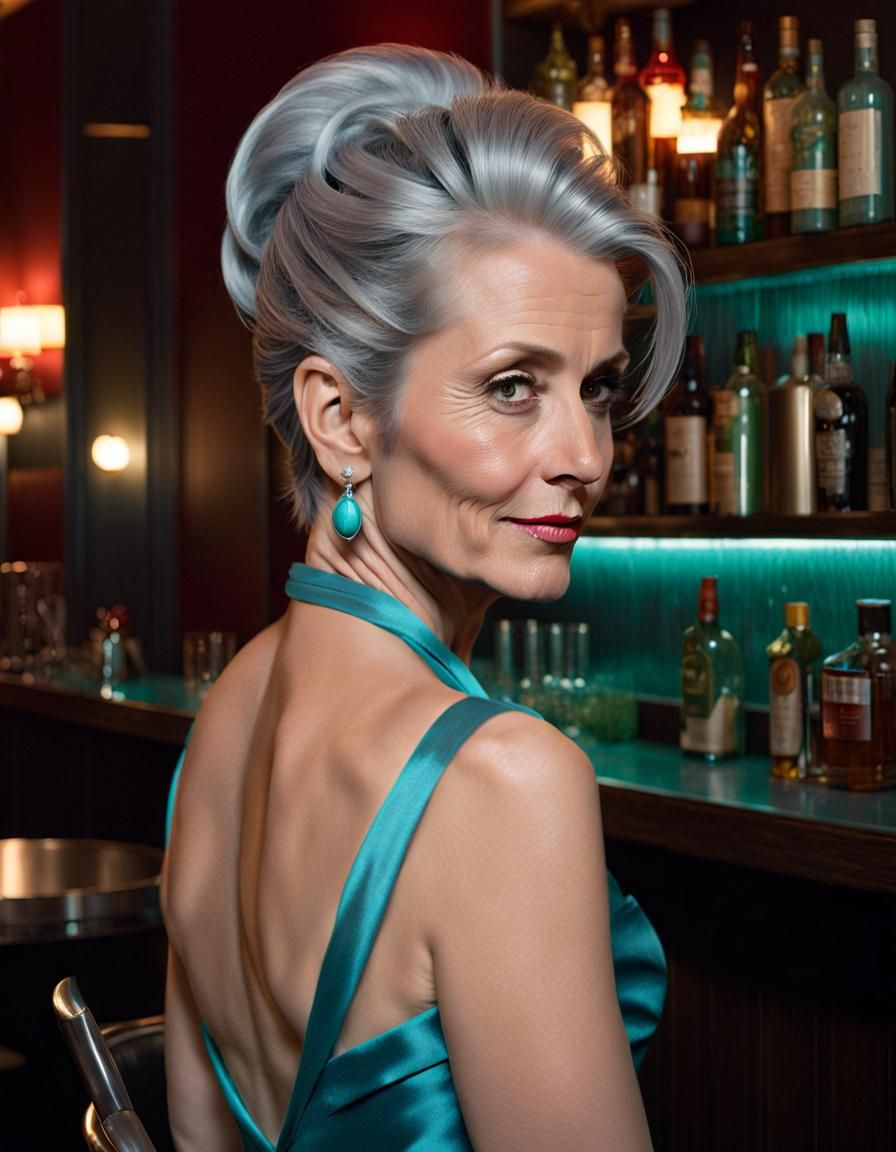 Elegant Woman in Turquoise Gown: Realistic Oil Portrait