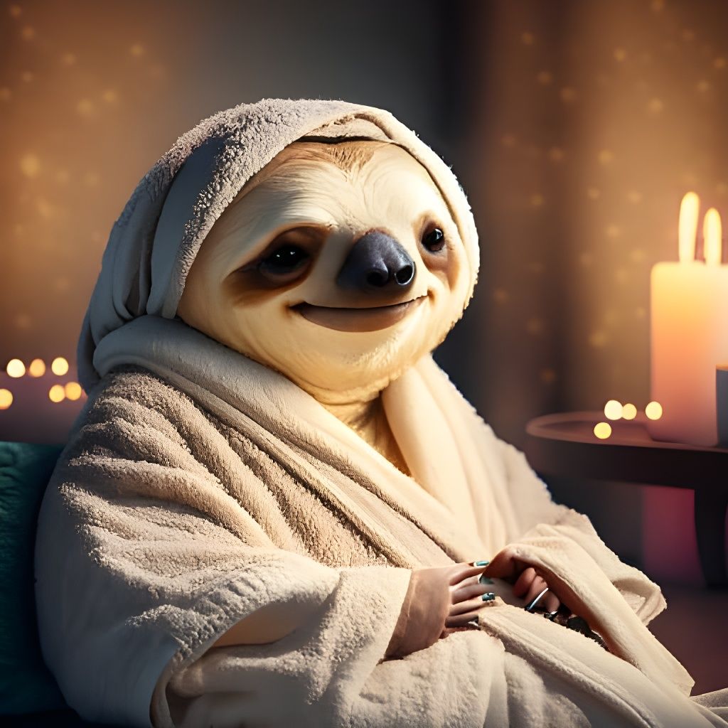 Sloth Relaxing at the Spa