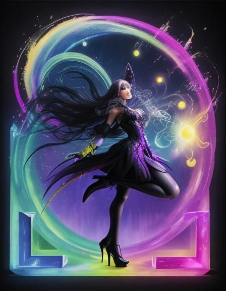 Abstract High Heels in Glitch Art Style