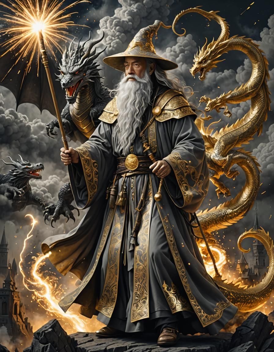 Gold & Grey Wizard