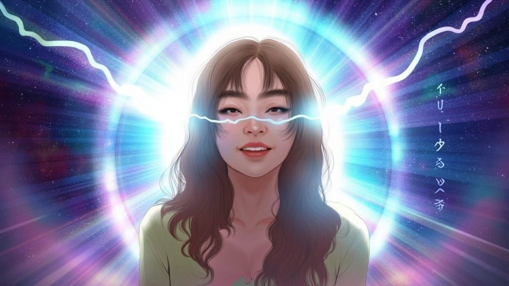 Woman Radiating White Light Aura