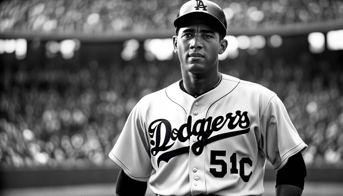 Dodgers Baseball Player, 1940s Black and White Photo
