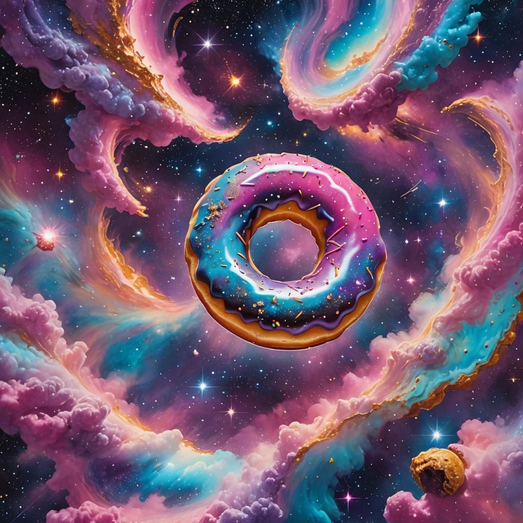 Cosmic Donut in Starry Space, Visionary Art