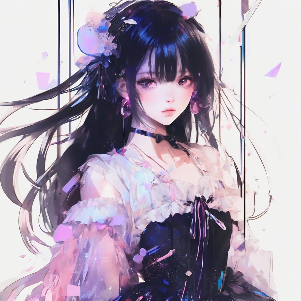 Vibrant Digital Anime Art with Bold Brushstrokes