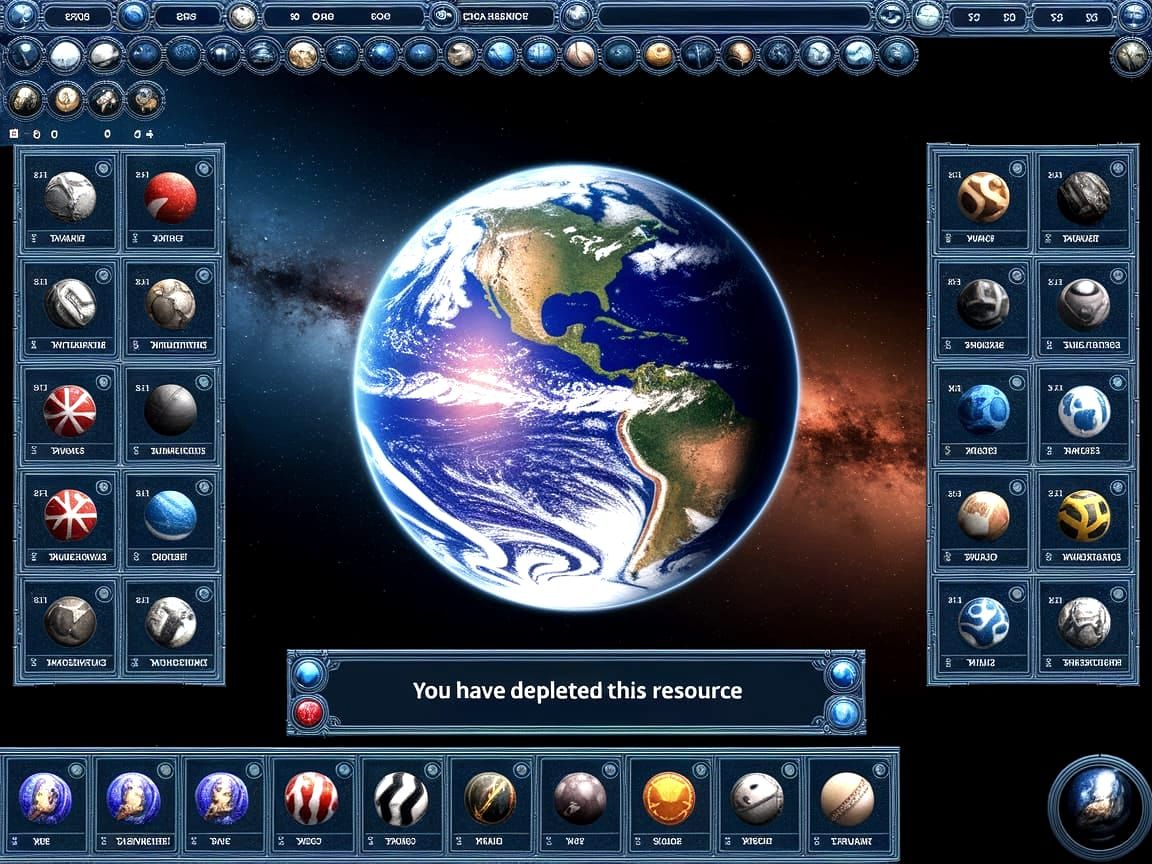 MMO Game Screenshot: Earth Resource Depletion