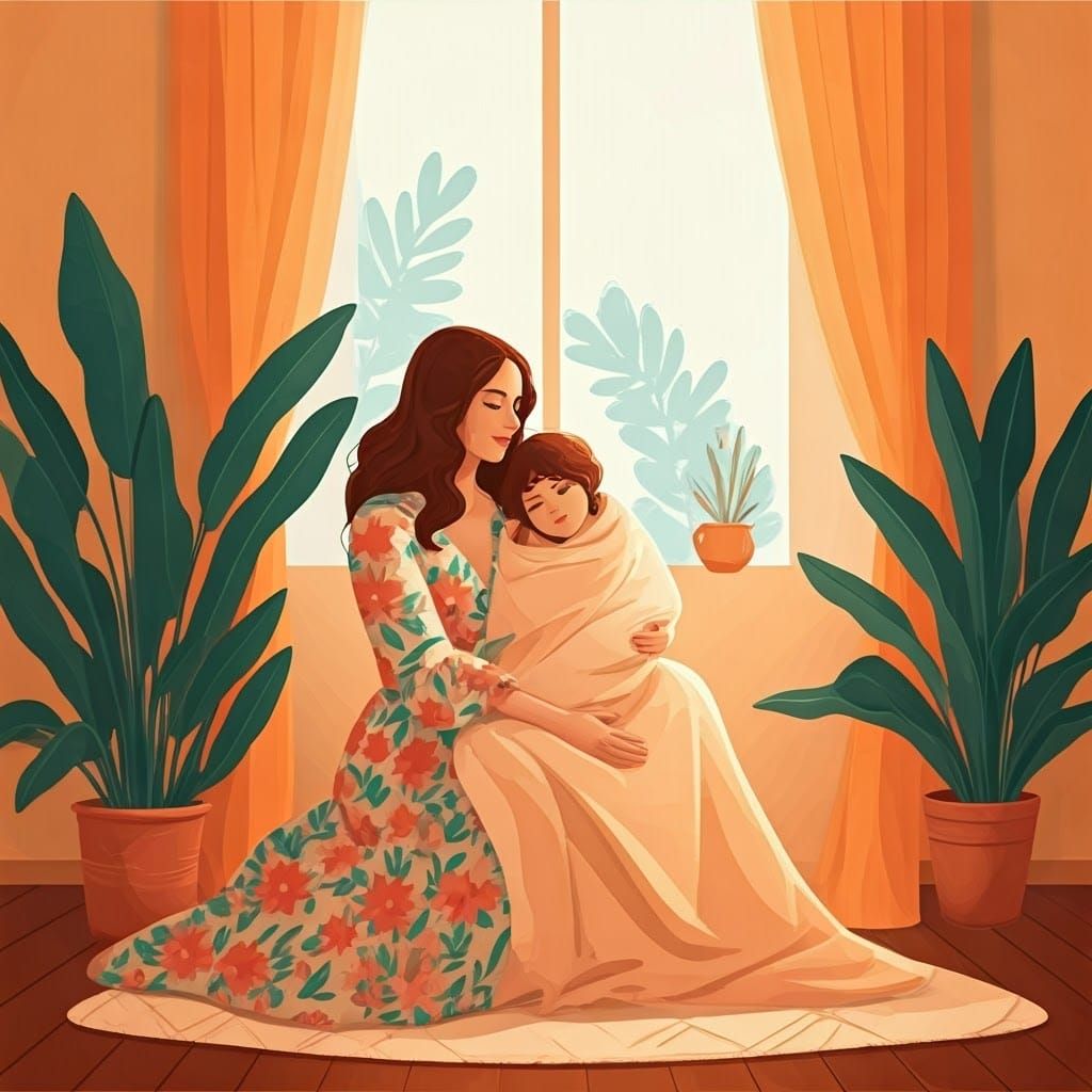 Mother and Child in Fauvist Harmony