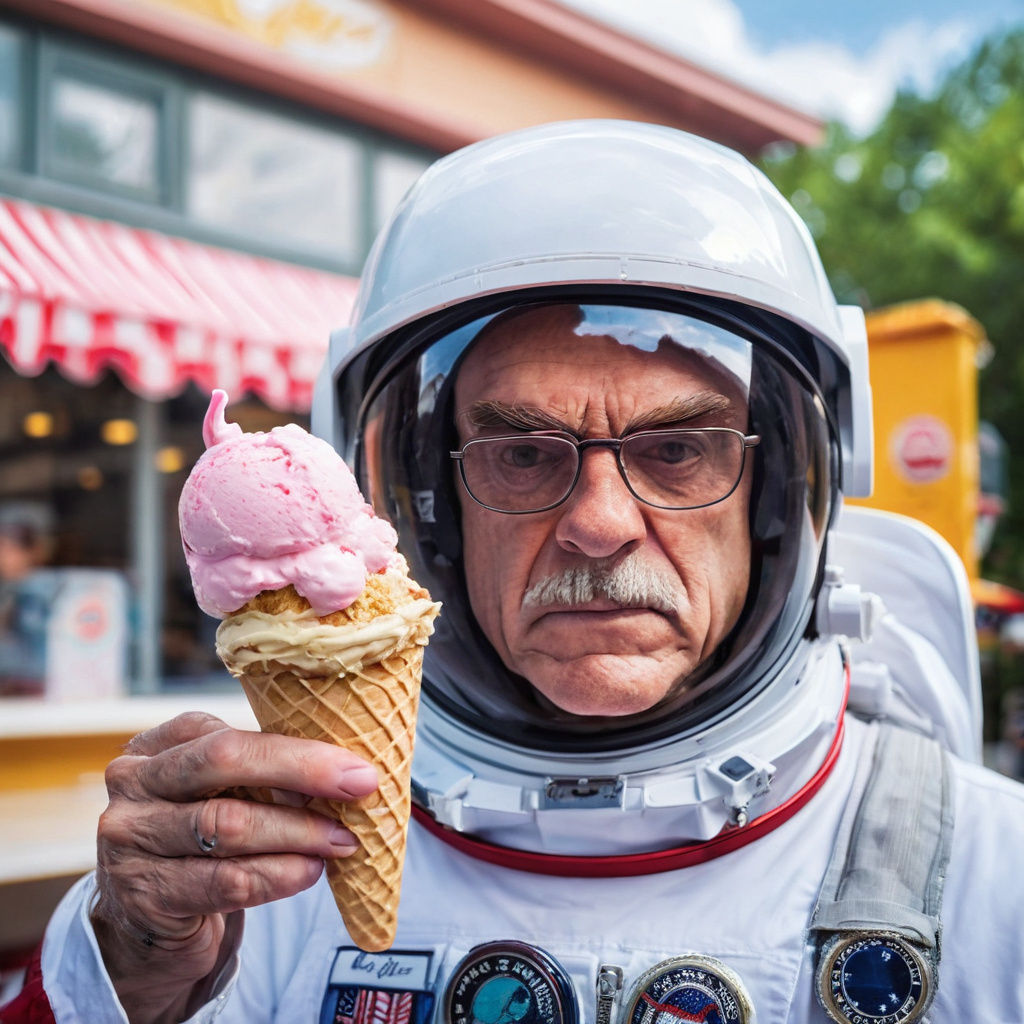 Astronaut at Ice Cream Stand Portrait