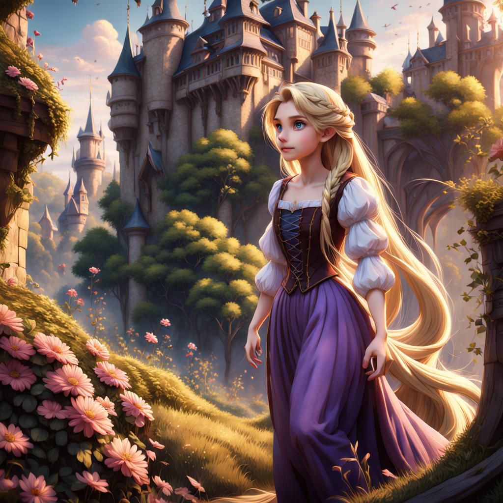 Rapunzel as Anime Concept Art