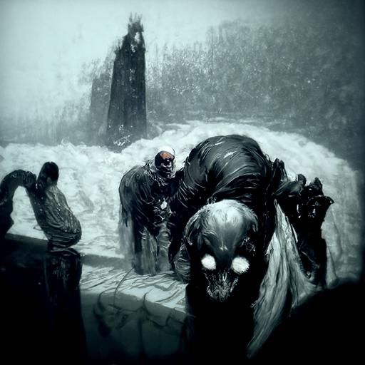 Horrific Poker Game in Doré Style