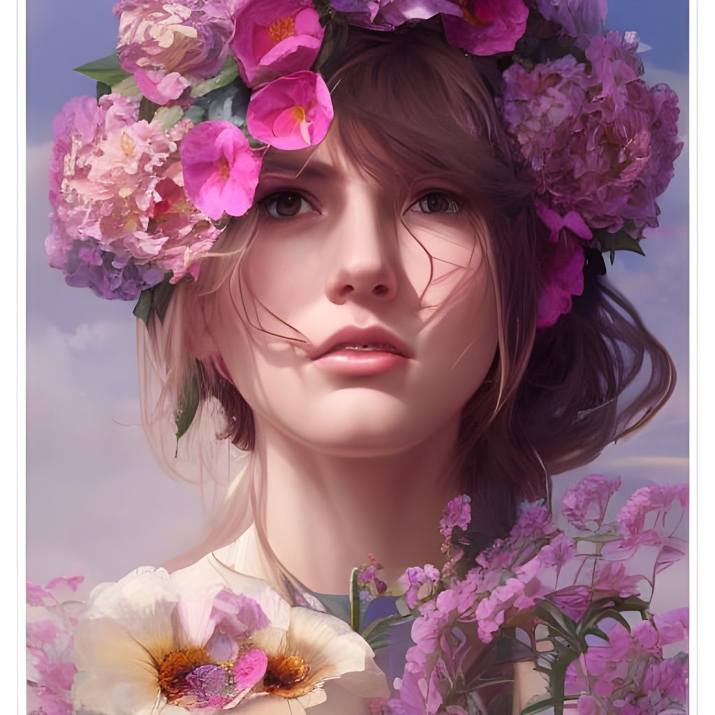 Girl with flowers 💐
