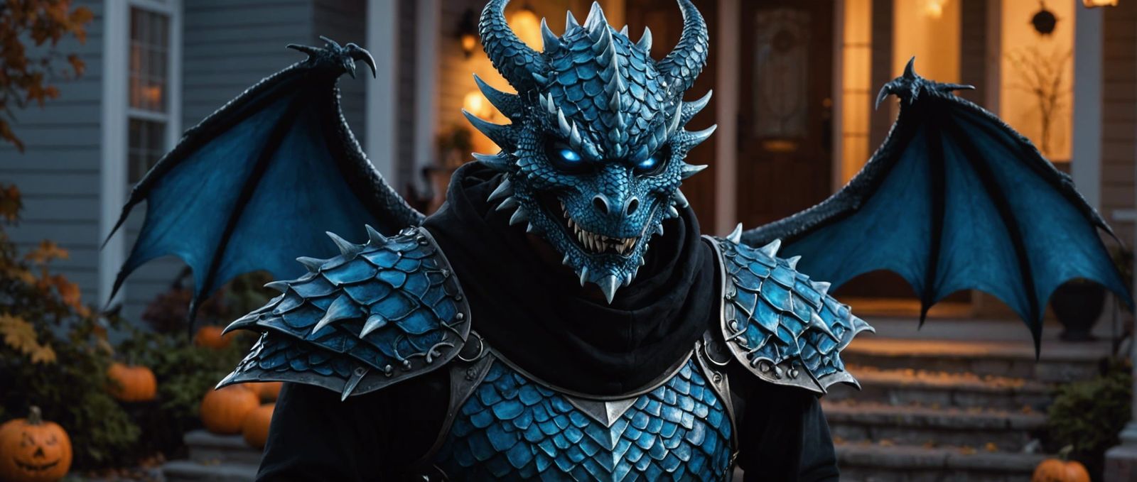 Halloween Dragon Costume on Halloween Night