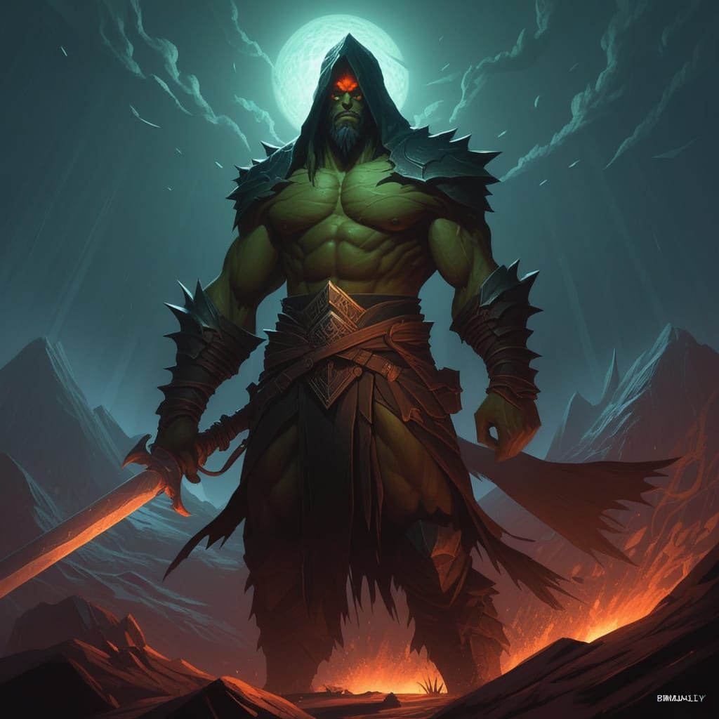 Grimdark Scene in Dark Fantasy Style