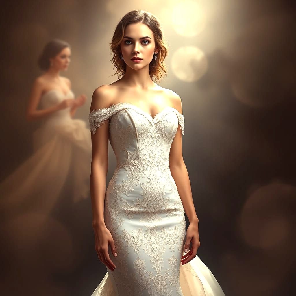 Elegant Fantasy Bride in Antique Lace and Sequins