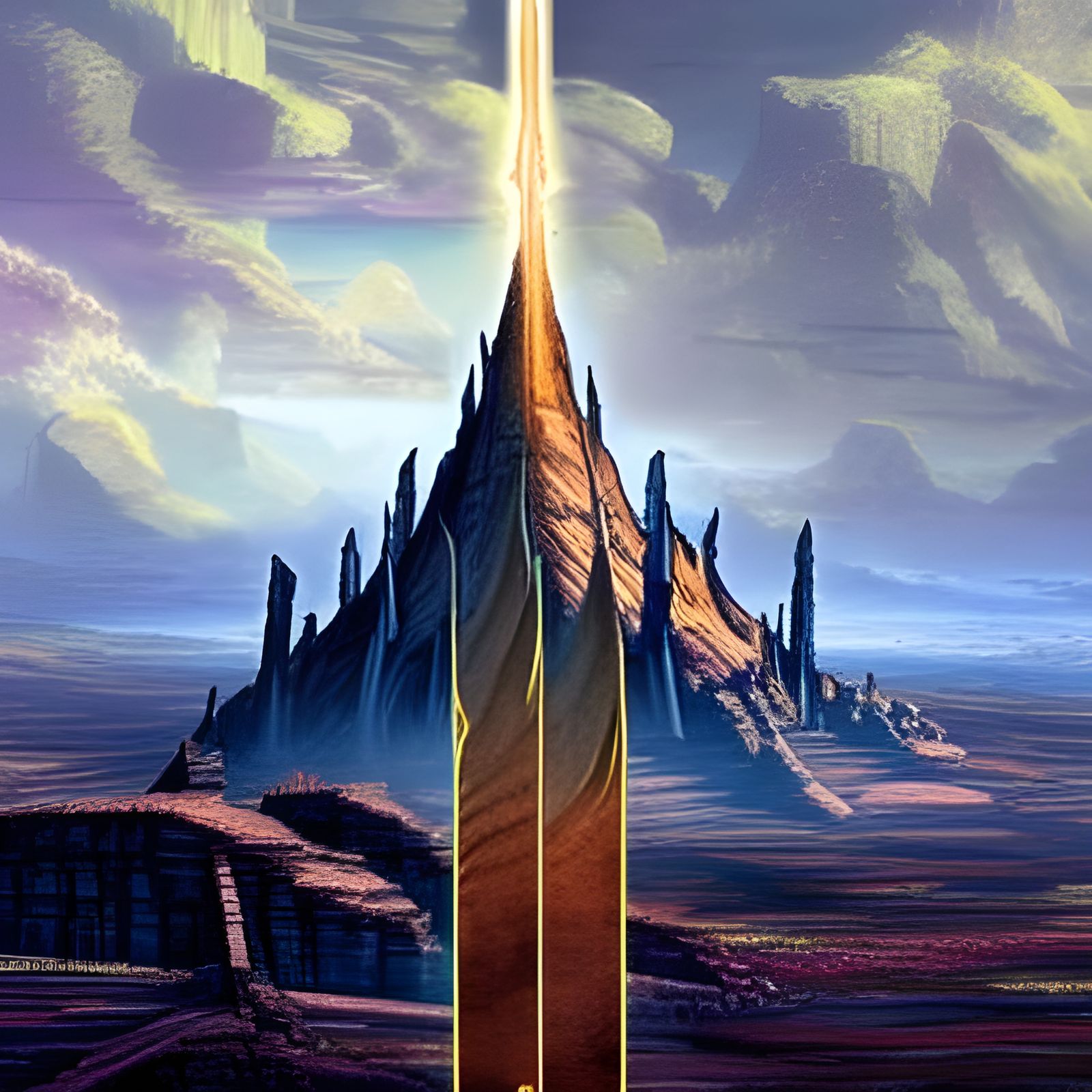 Tower of Urithiru Above Shattered Plains