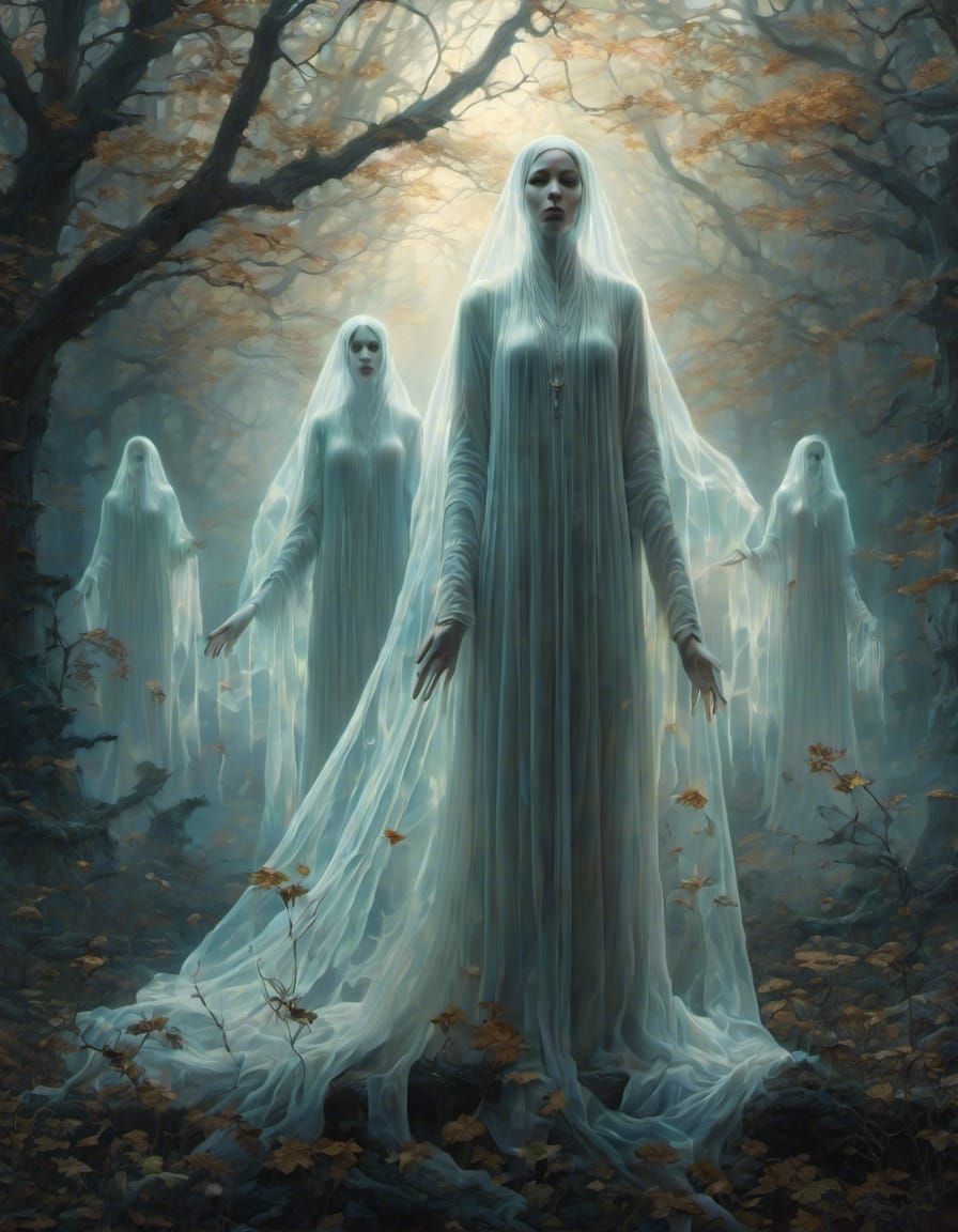 Ethereal Ghost in Hyperdetailed Digital Artwork