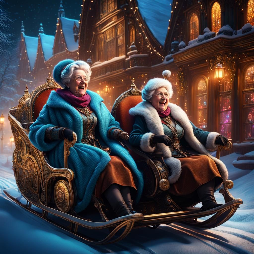 Steampunk Winter Wonderland Adventure with Sledding Ladies