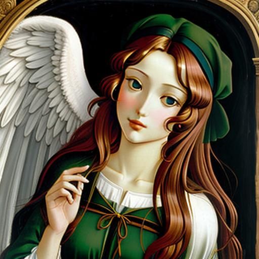 Renaissance Angel in Raphael Botticelli Style