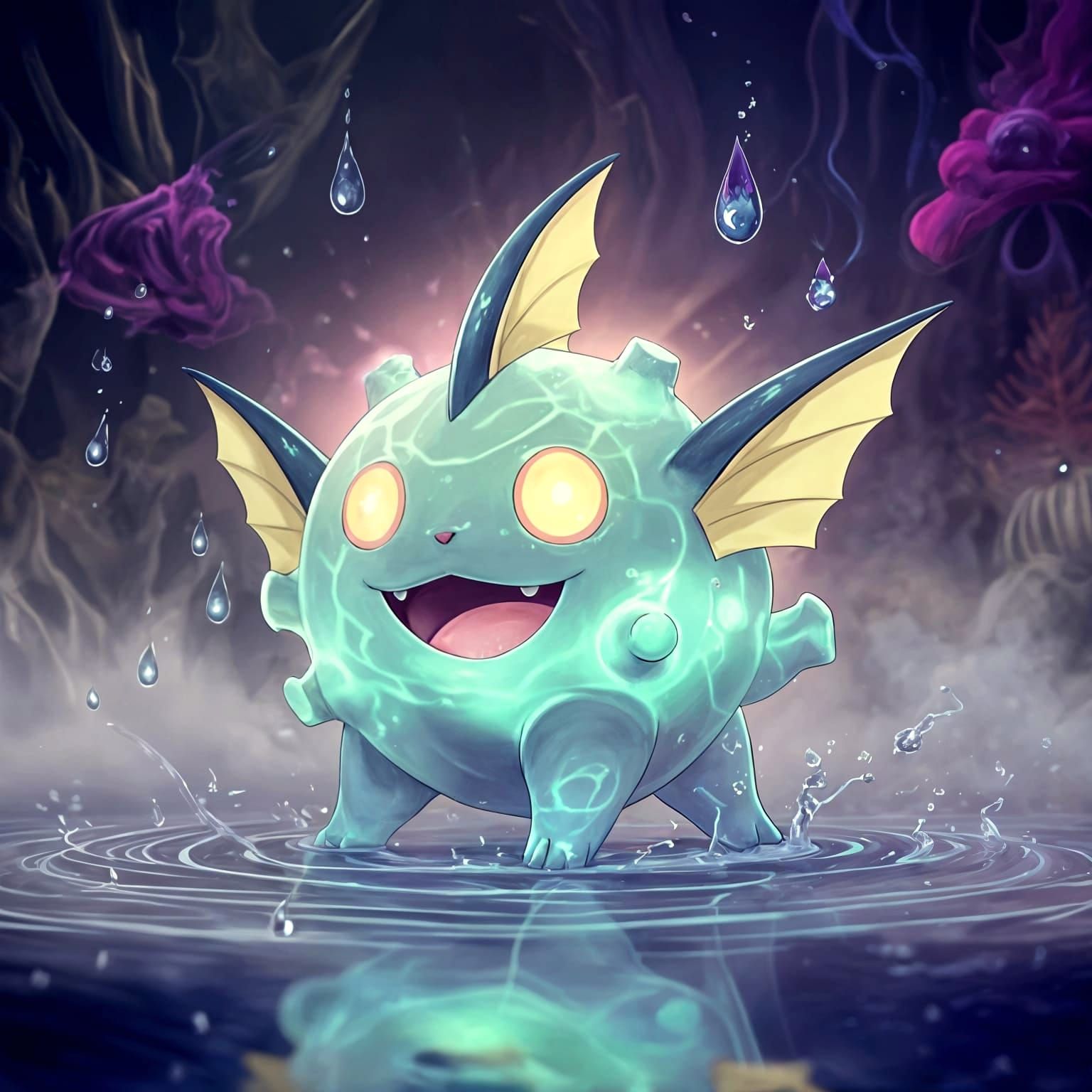 Koffing and Vaporeon Hybrid Pokémon Fusion