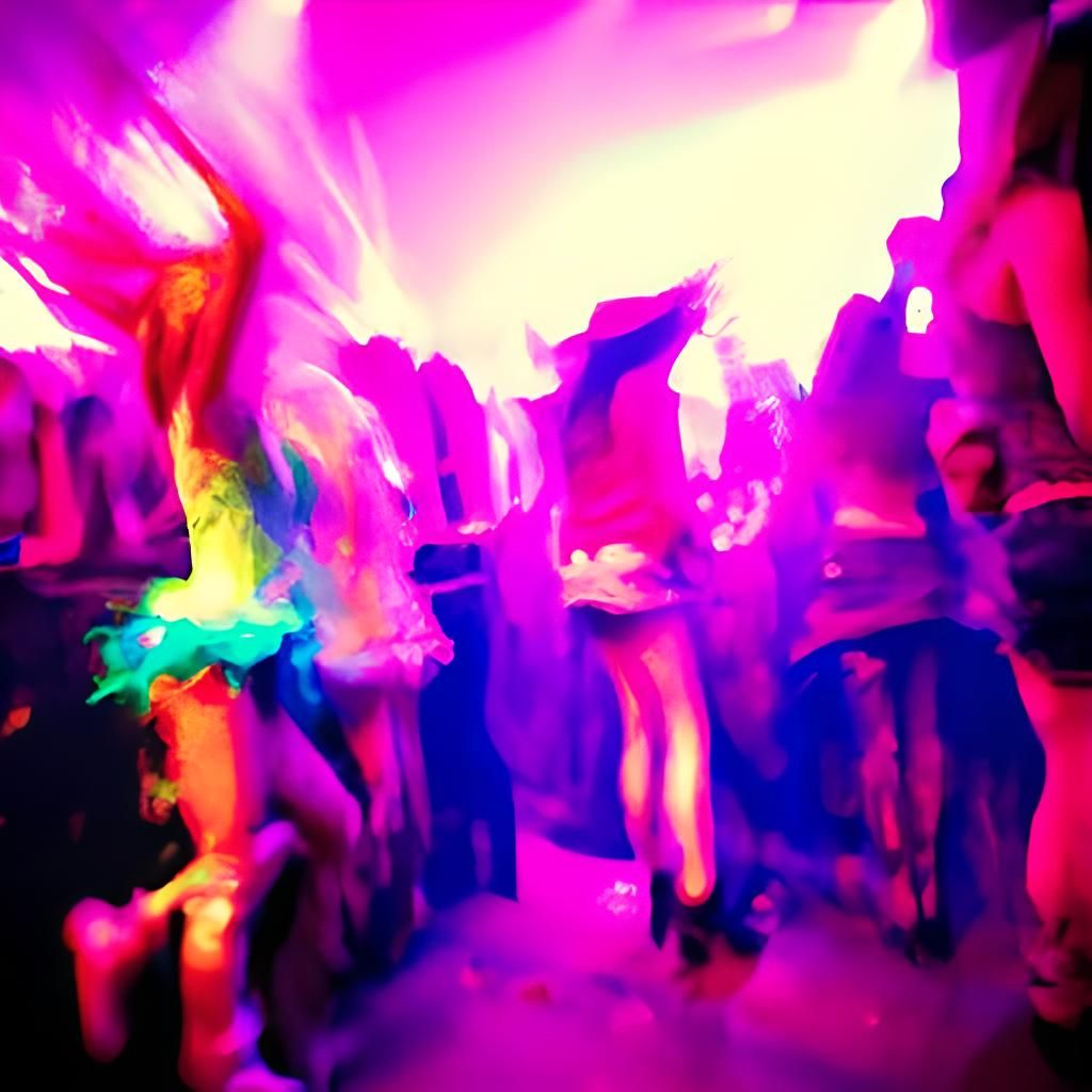 Cyberpunk Crowd Surfing in Neo Tokyo Nightclub