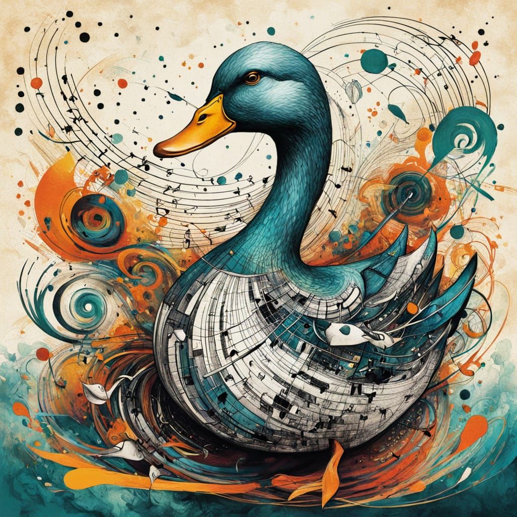 Whimsical Duck Musicians in Fantastical Isometric Scene