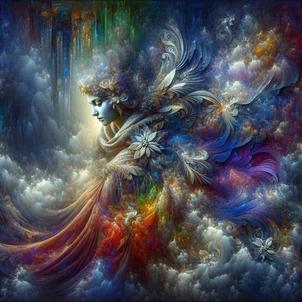 Ethereal Woman in Fantasy Concept Art Style