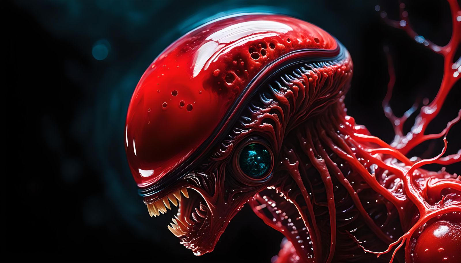 Hyperrealistic Alien Embryo in Grotesque Surrealism