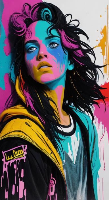 Colorful Graffiti Artist Paints Melting Cityscape