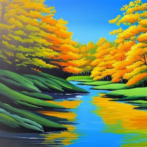 Cabin in Woods: Gouache-Style Impressionist Masterpiece