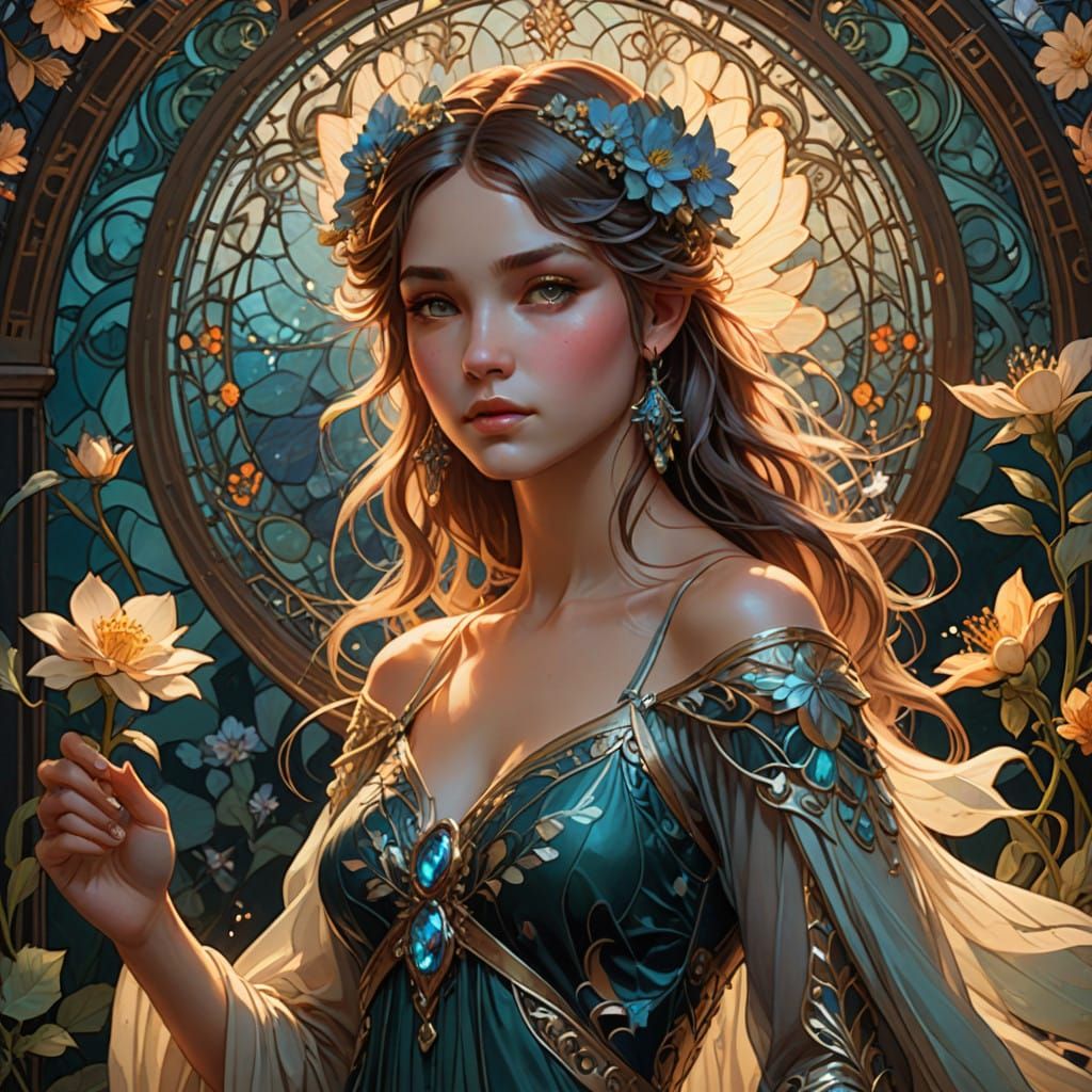 Fairy in Elegant, Victorian-Inspired Fairycore Dress