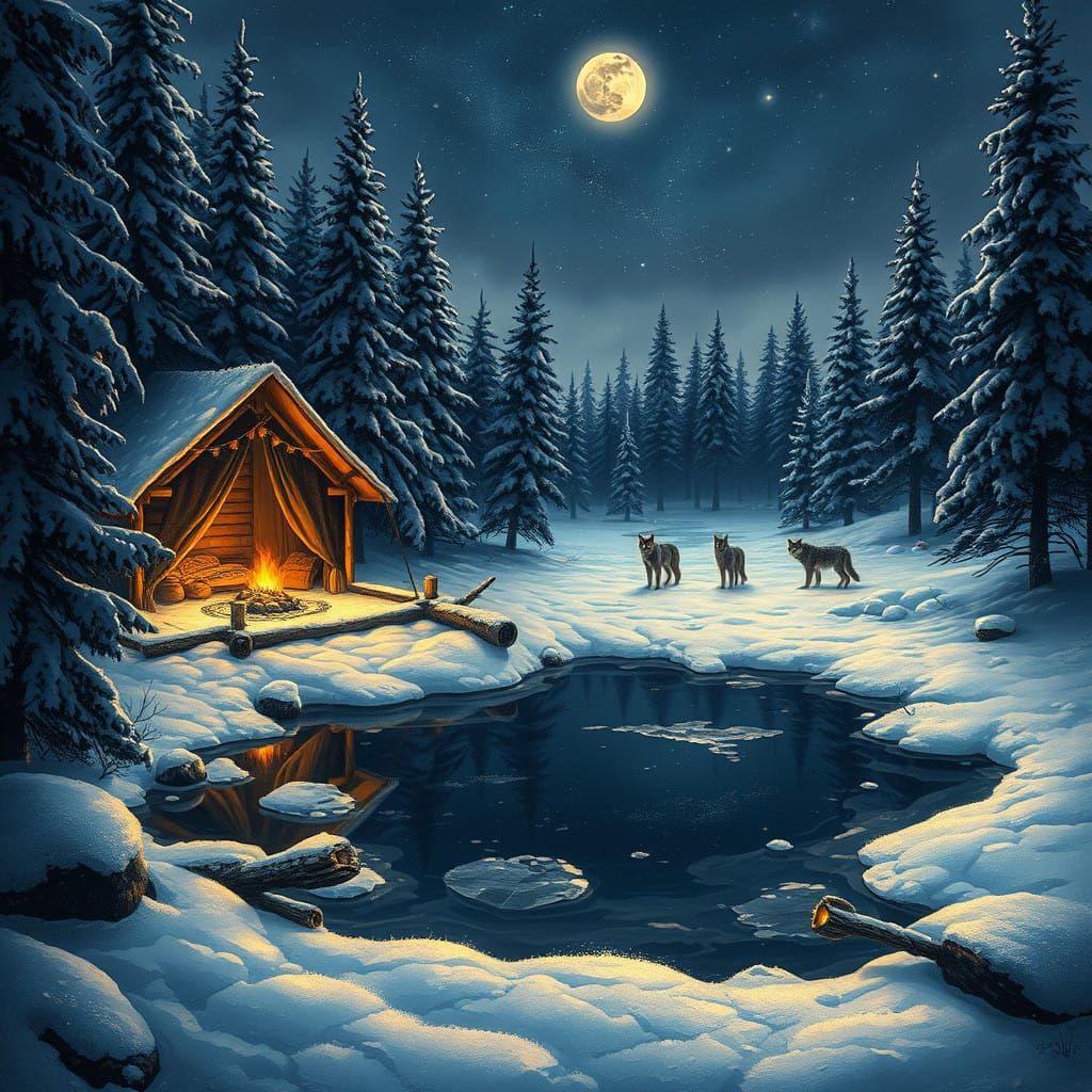 Crisp Winter Wonderland in Golden Light