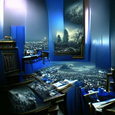 Detailed Matte Painting of The Blue Room