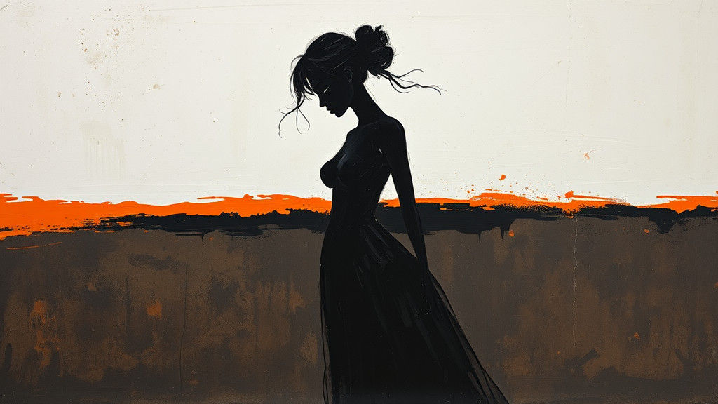 Abstract Hourglass Figure, Basquiat-Rothko Style