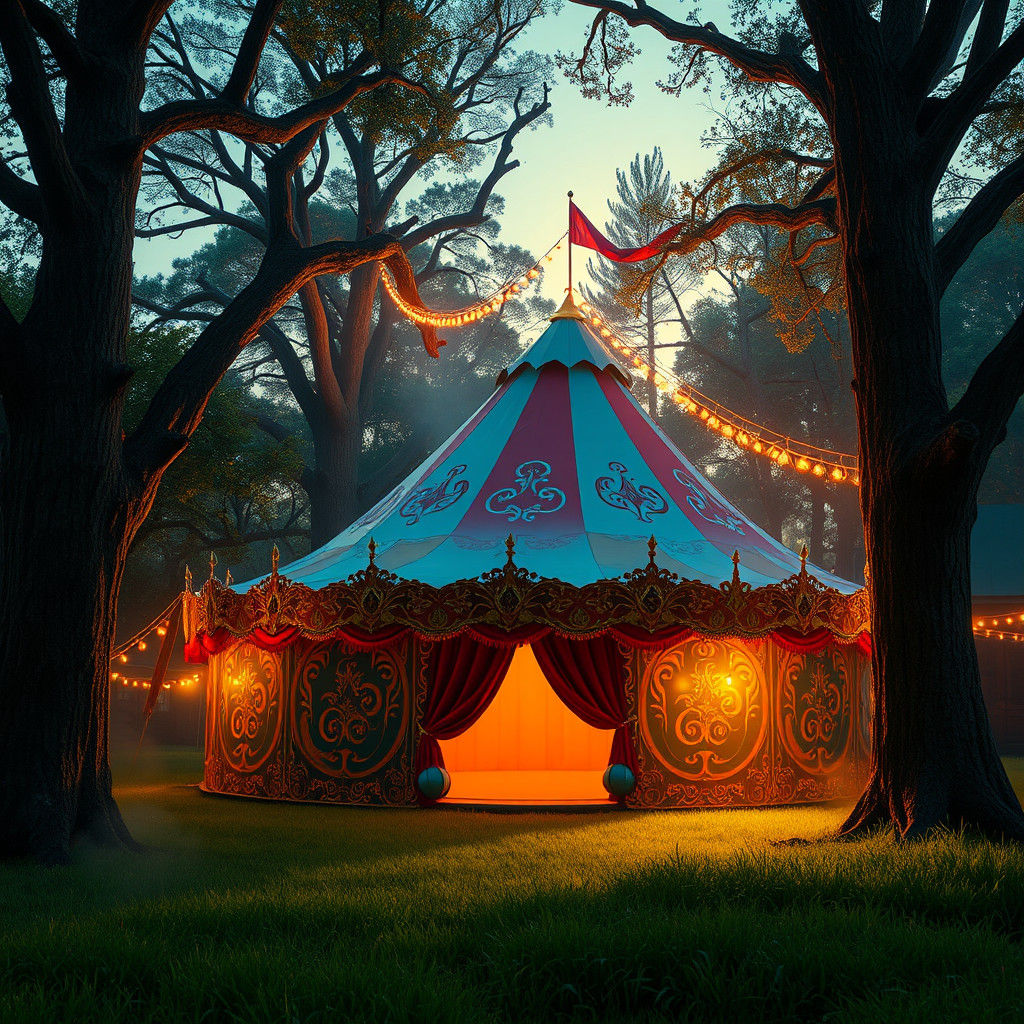 Mystical Circus Tent at Dusk: Matte Painting