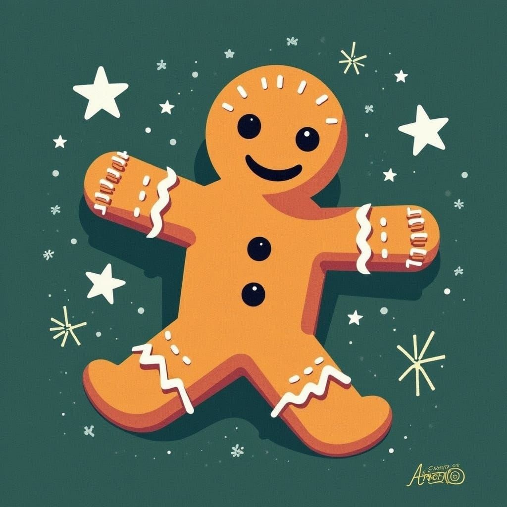 Moonlit Gingerbread Monarch in Flight