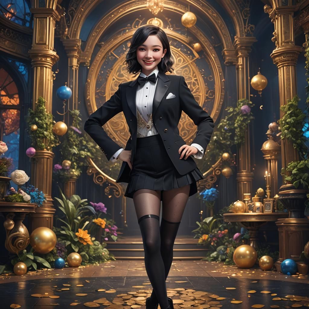 Smiling Girl on Stage: Fantasy Concept Art