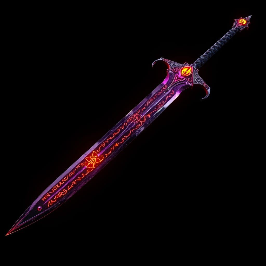 Ominous Sword of Darkness: Gothic Fantasy Weapon
