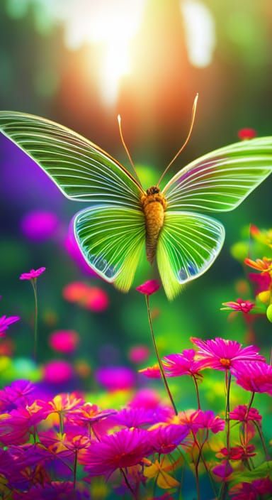 Pixar Butterfly with Colorful Wings in 8k
