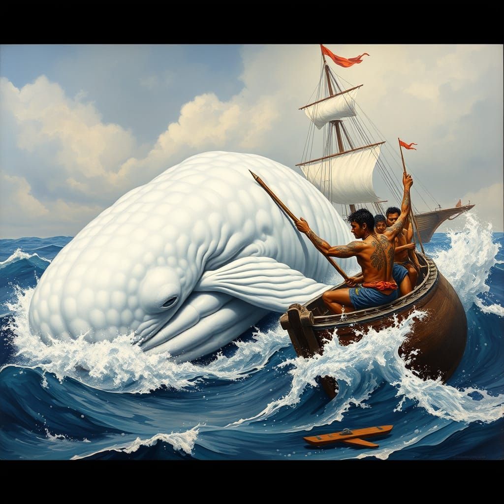 Moby Dick in Epic Impasto Art