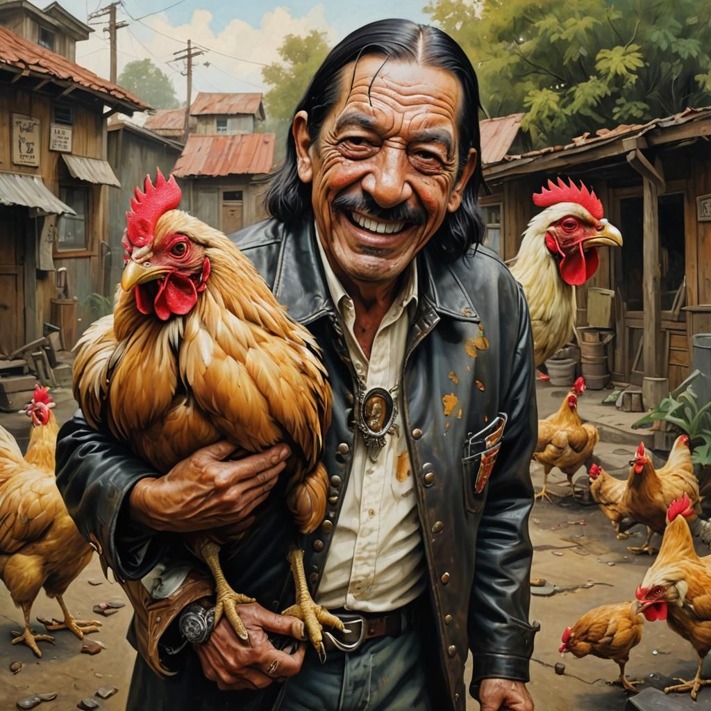 Danny Trejo Embraces Mr. Bean Chicken Hybrid