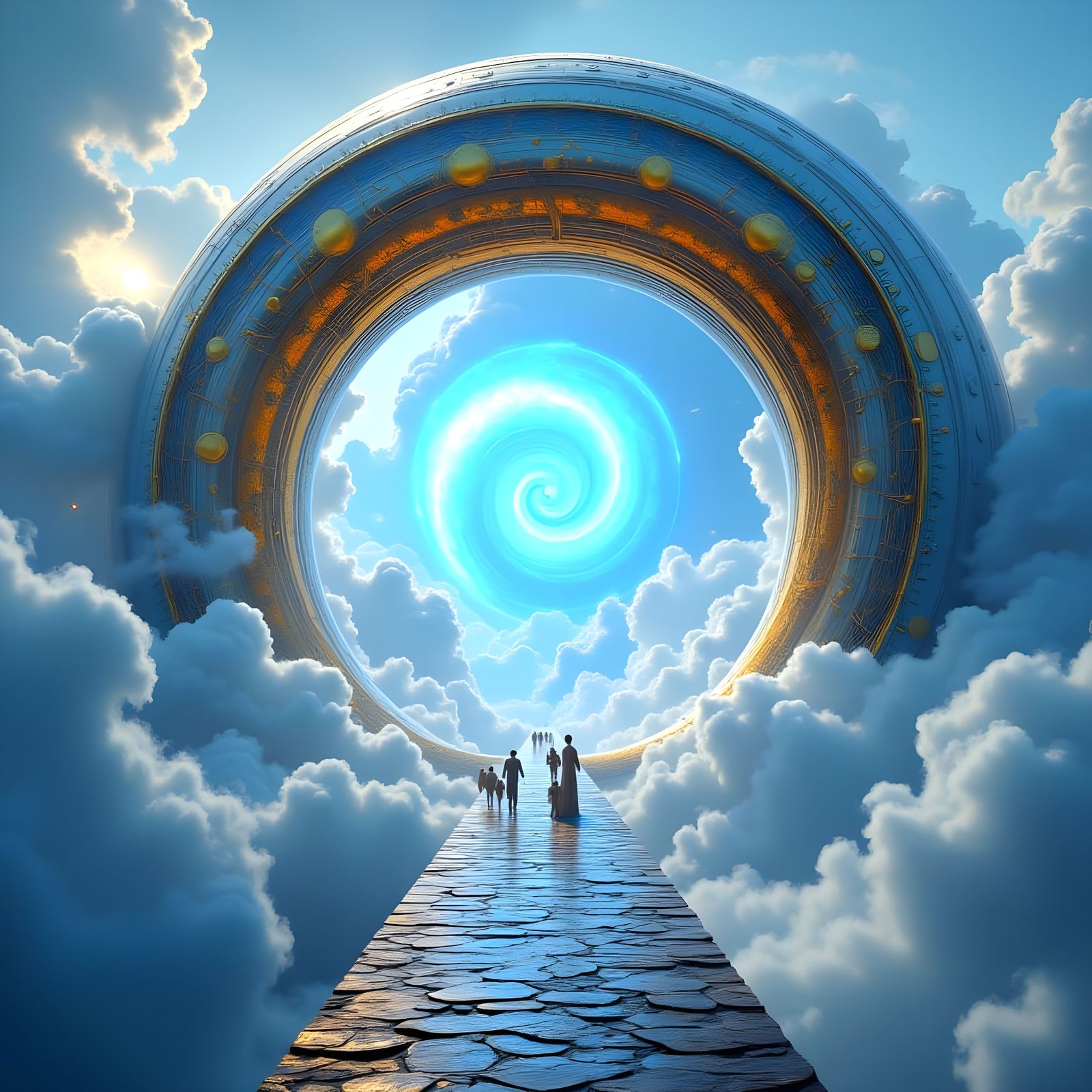 Ethereal Portal Opens to Cosmic Sky in Surreal Landscape