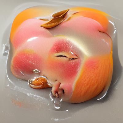 Surreal Melting Peach: An Abstract Still Life