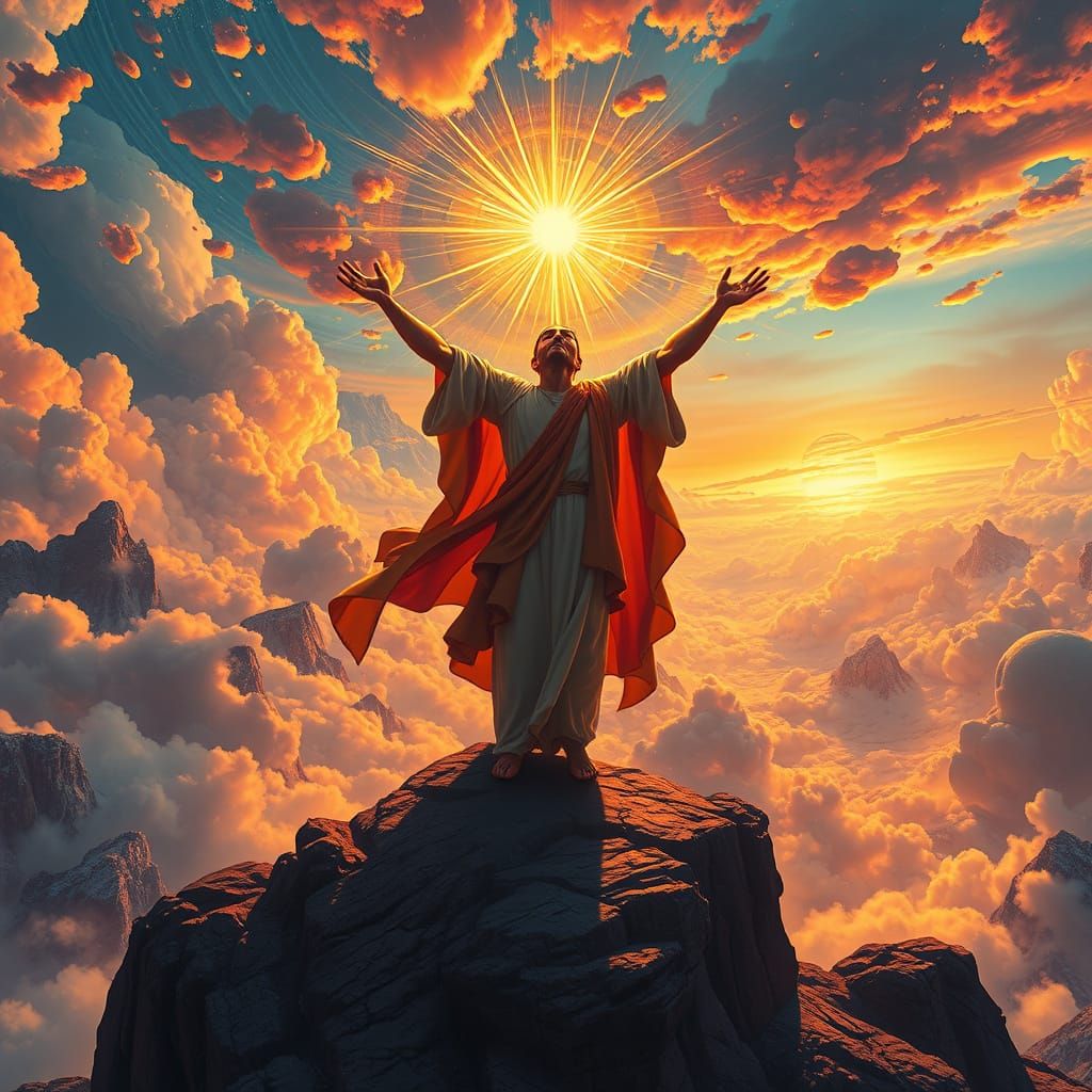 Empowered Figure in Vibrant Dreamscape