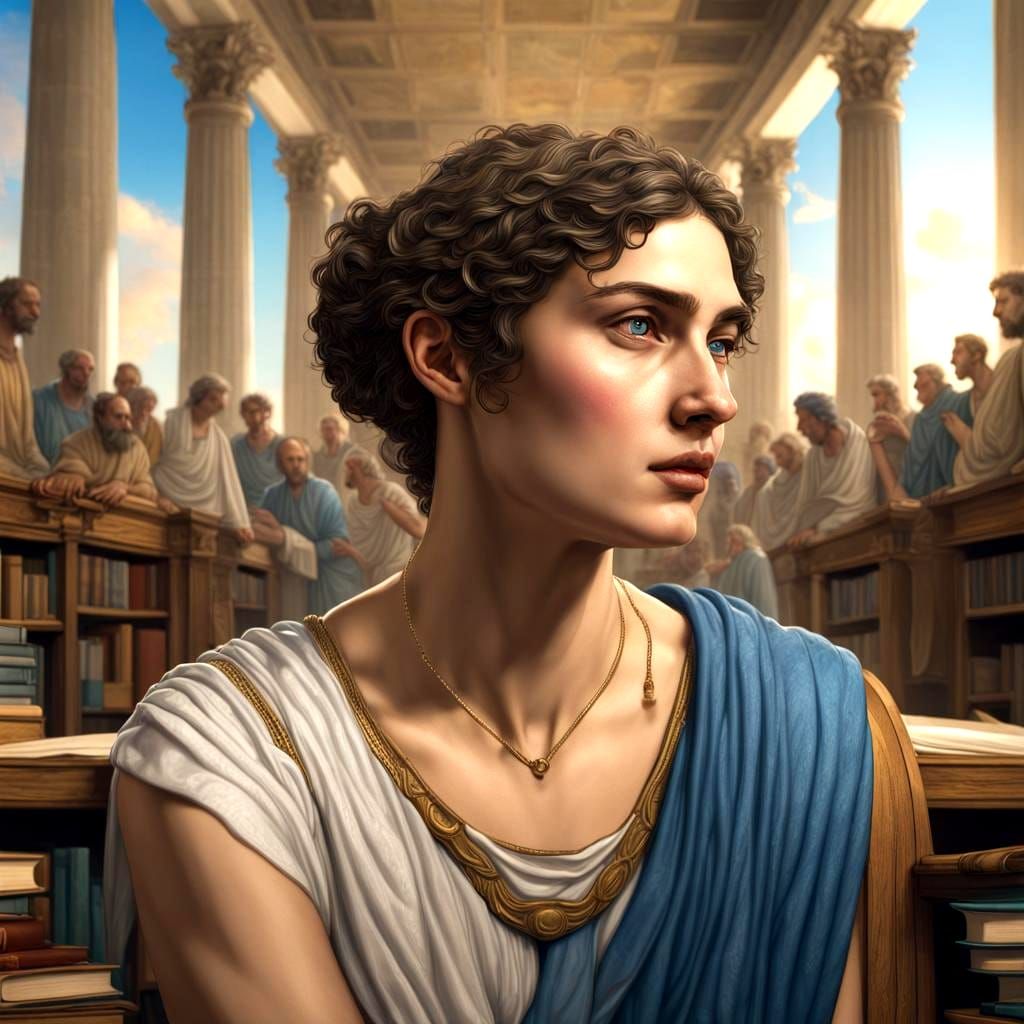 Hypatia and Philosophers in Alexandria Library