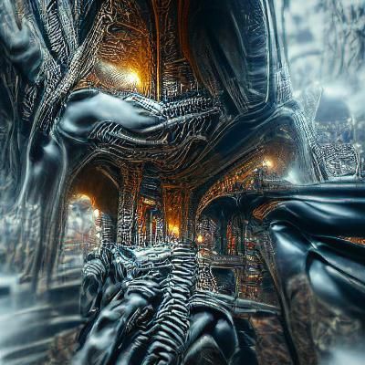 Surreal Biomechanical Vista in 3D