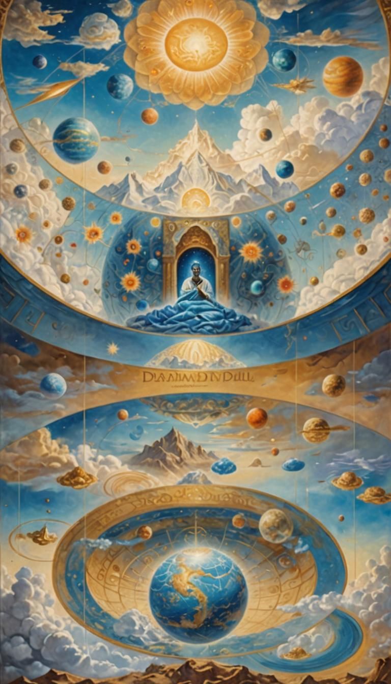 Surreal Dreamscape with Sleeping Figure in Ethereal Light